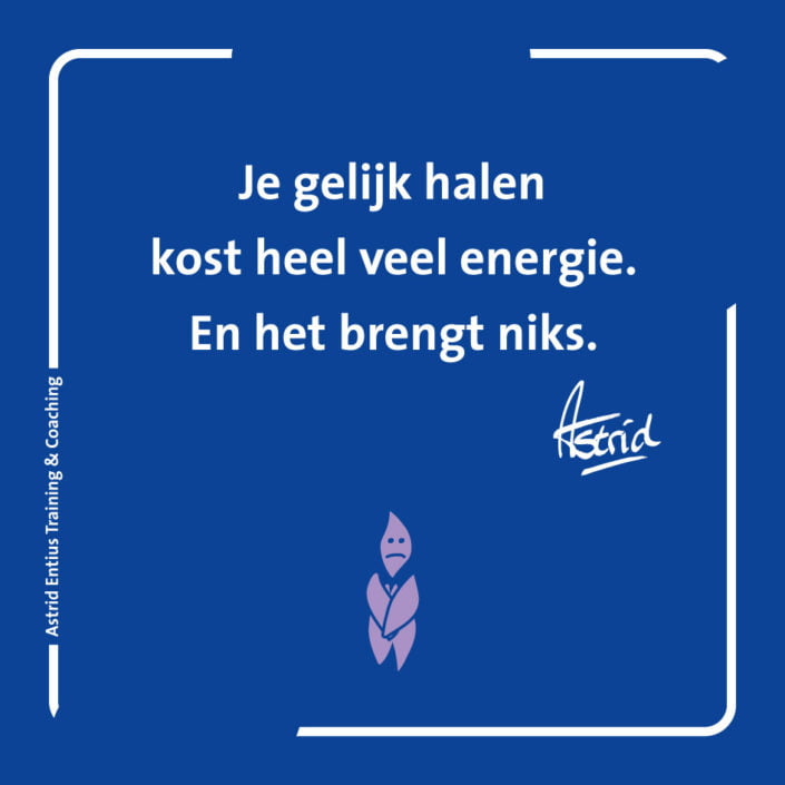 Inzicht – NLP – Entius – gelijk halen kost energie brengt niets